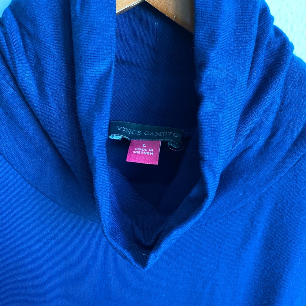 VINCE CAMUTO BLUE TURTLENECK TUNIC TOP SZ L - Picture 3 of 5